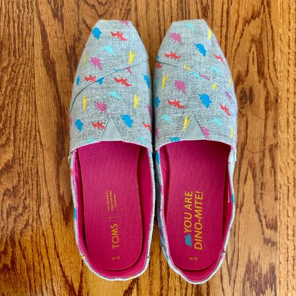 Toms Dinosaur Alpargata Classic Canvas Slip-on Shoes - Picture 2 of 7